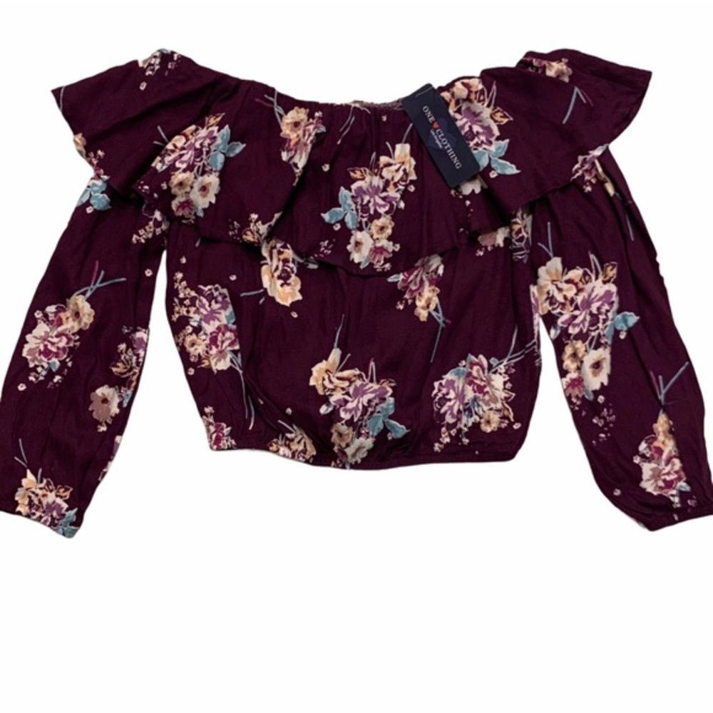 NWT ONE CLOTHING Off The Shoulder Ruffled Crop Top